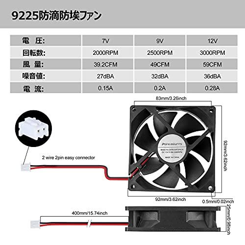 PANO-MOUNTS 9025ファン 9CM防滴薄型ファン 防埃防滴 防湿気防塵/アウトドア 温｜sta-works｜04