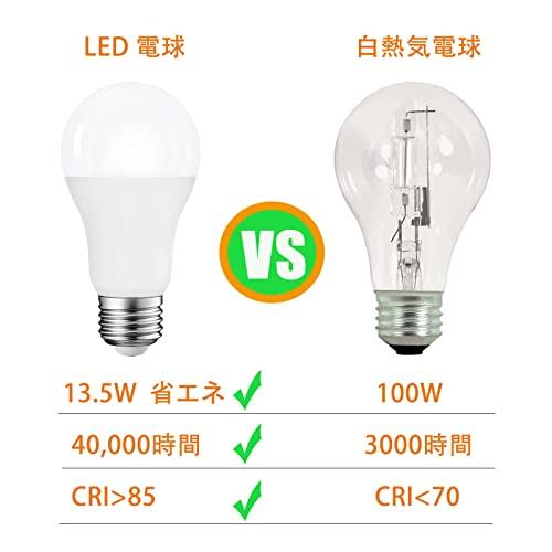 LED電球100W形相当電球色 2700K E26口金直径26mm 13.5W 1600LM 広配光 密閉器具｜sta-works｜03