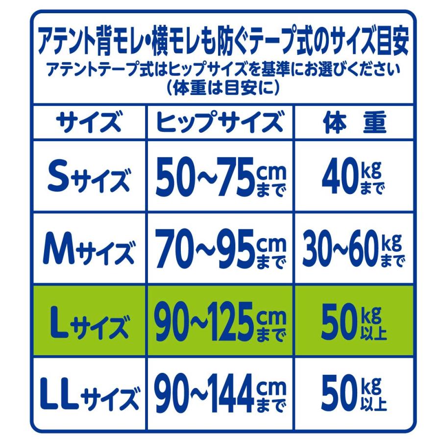 アテント テープ式 Lサイズ 消臭効果付き 背モレ・横モレも防ぐ 24枚【大容量】｜sta-works｜07