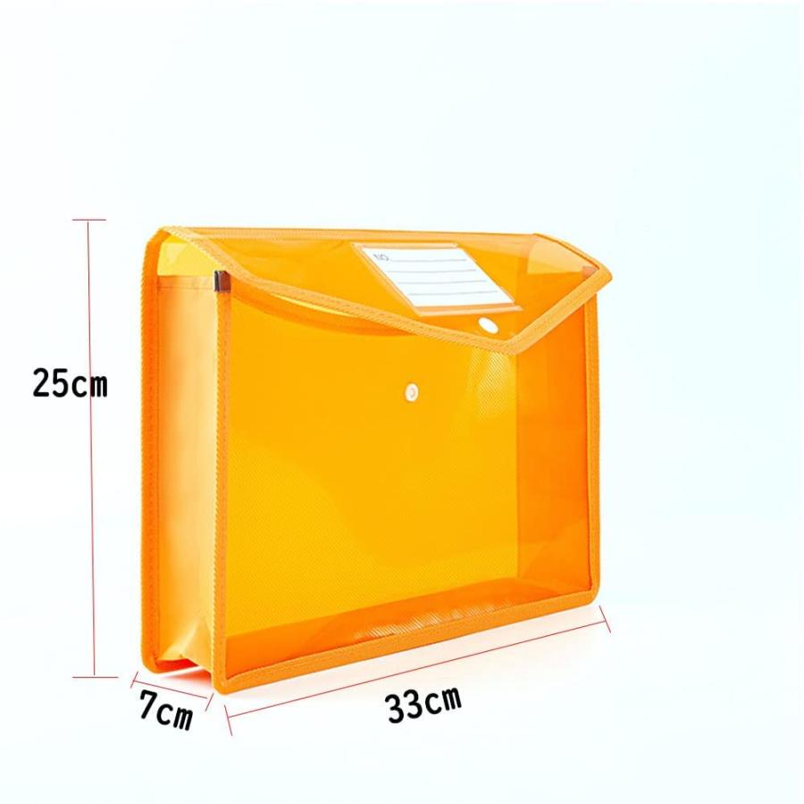 ファイル袋 7個セット ボタン式ファイル袋 A4 大容量 プラスチック防水 半透明｜sta-works｜03