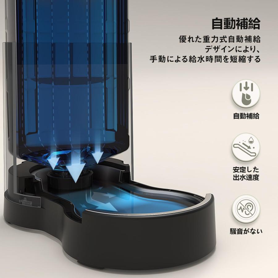 JUNSPOW 7L 大容量ペット給水器 ステンレスボール付き 自動給水器 水飲み器 留守｜sta-works｜05