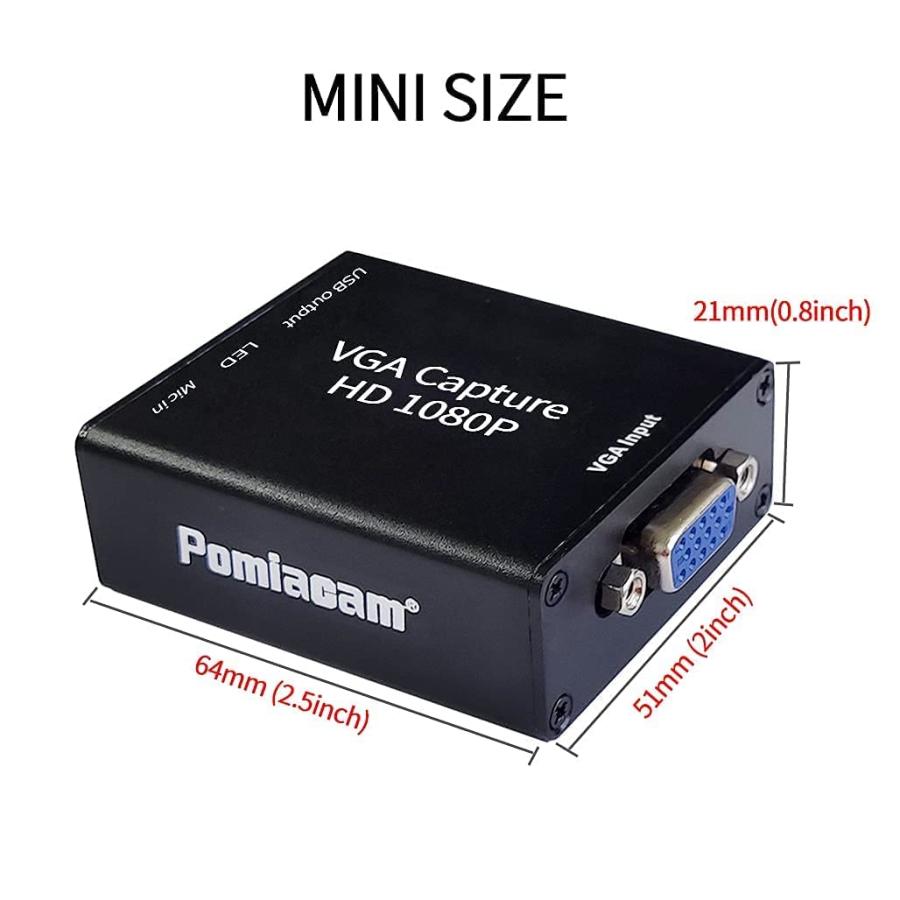 VGAコンバーターVGAキャプチャーカード、VGA to USB2.0コンバーター、オーディオ