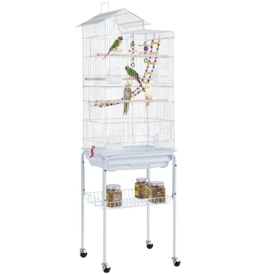 Yaheetech 鳥かご 鳥ケージ スタンド付き 46x35.5x158.5cm 大型 高強度