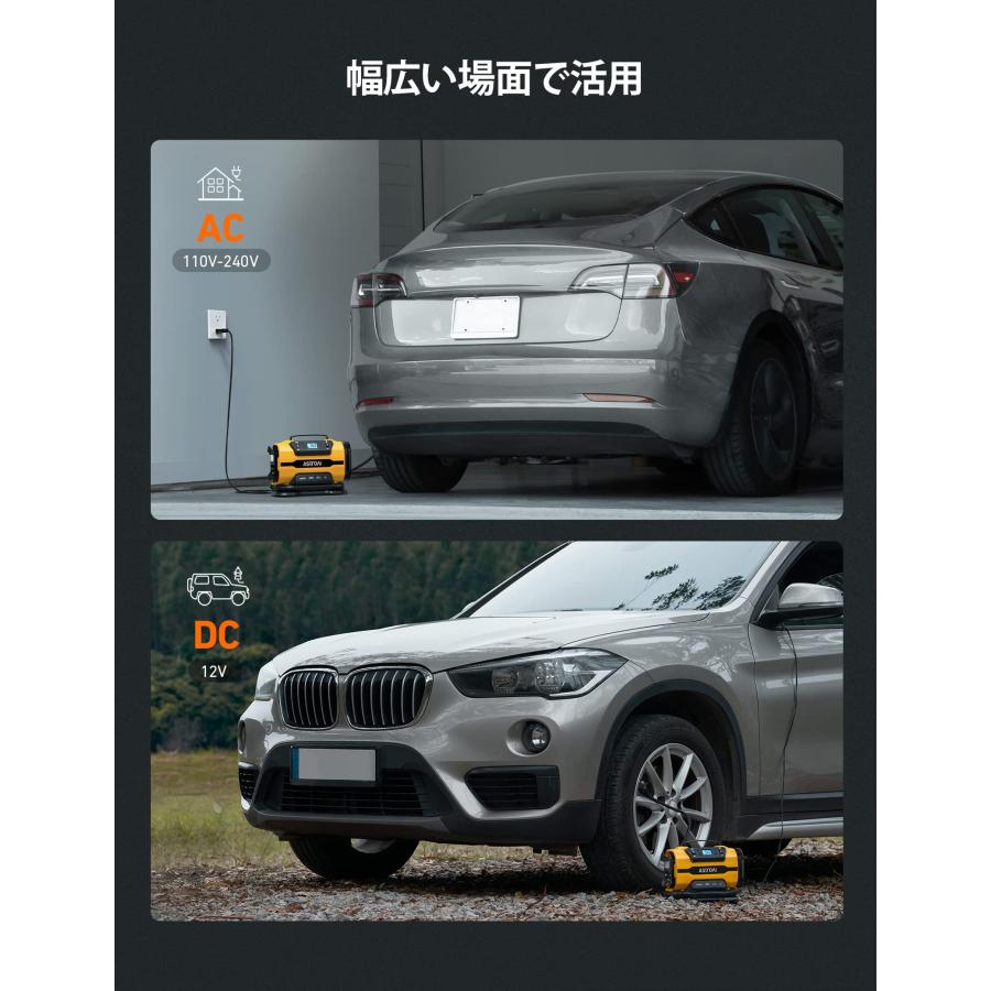 AstroAI エアーコンプレッサー 電動空気入れ 5 in 1 タイヤ・プール