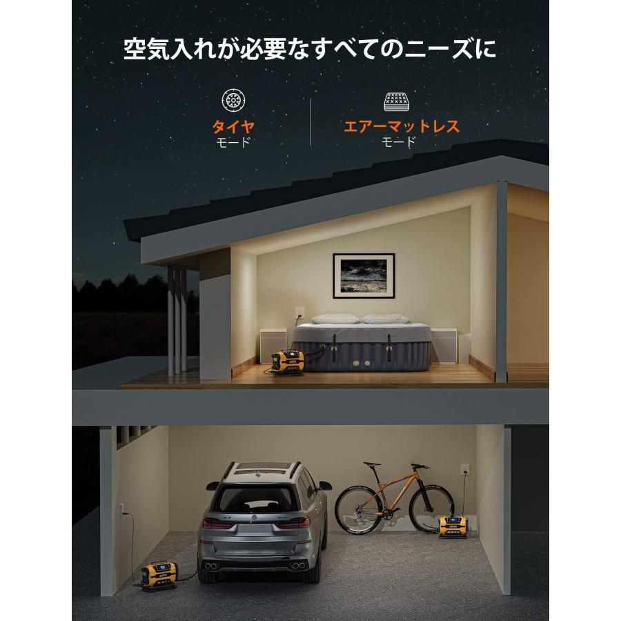 AstroAI エアーコンプレッサー 電動空気入れ 5 in 1 タイヤ・プール