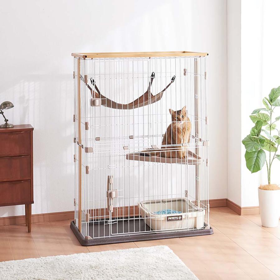 ボンビアルコン (Bonbi) ウッドワンサークルキャット ワイドドア2段タイプ_2