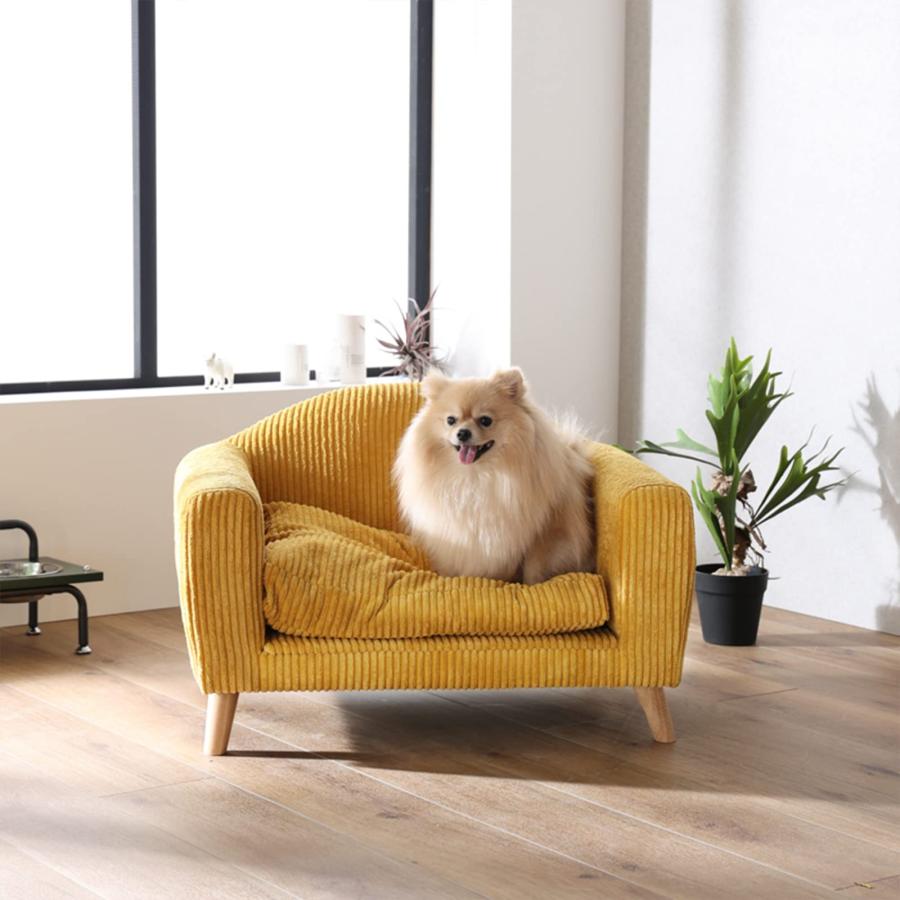 PETTO(ペットと) ペット用 ソファ 犬用 猫用 木製 頑丈 コーデュロイ カバーリンの画像