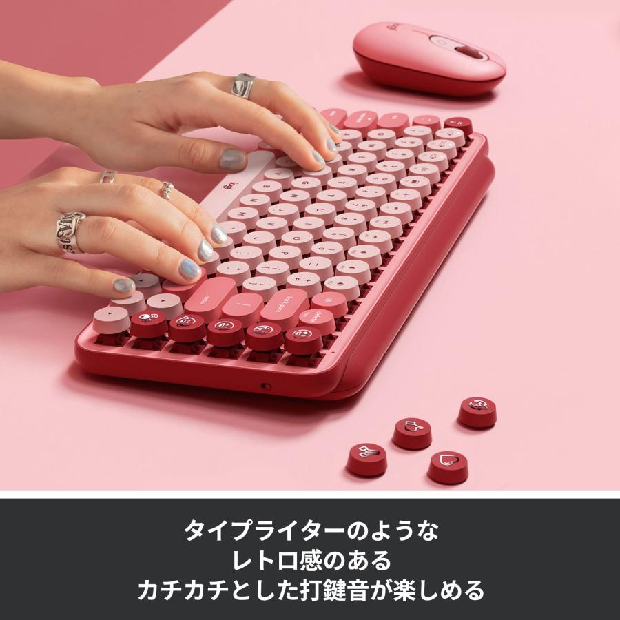 ロジクール POP KEYS K730RO メカニカル ワイヤレス キーボード ローズ