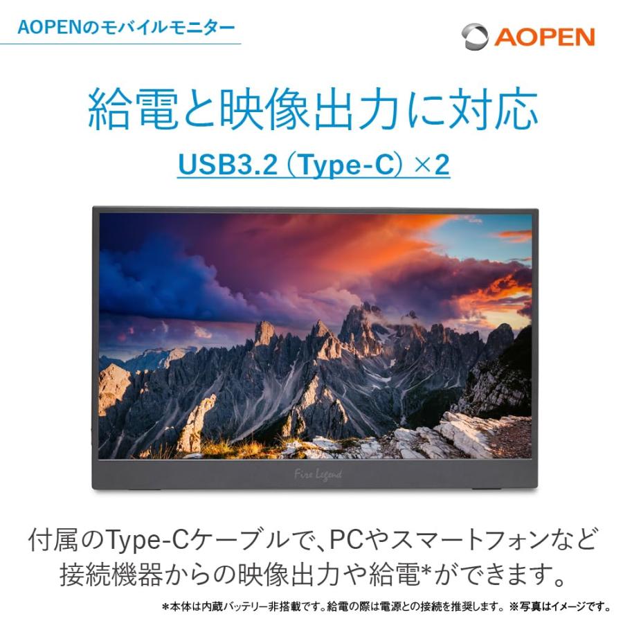 Acer AOPEN モバイルモニター 16PM1QAbmiuuzx 15.6インチ IPS 非光沢