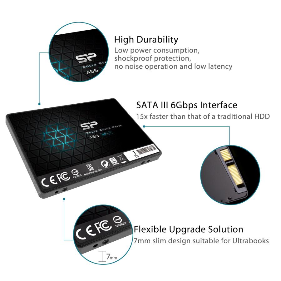 シリコンパワー SSD 1TB 3D NAND採用 SATA3 6Gb/s シリコンパワー SSD 1TB 3D NAND採用 SATA3 6Gb/s 2.5インチ 7mm PS4