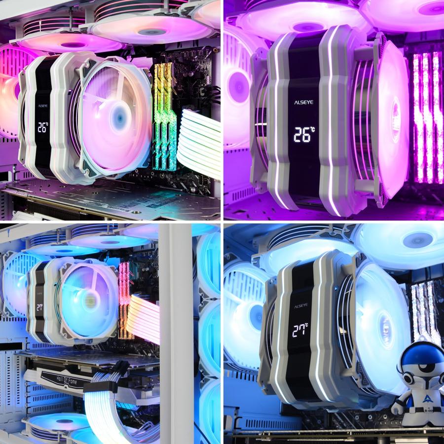ALSEYE M120DPlus CPUクーラー、温度表示空冷CPUクーラー、には
