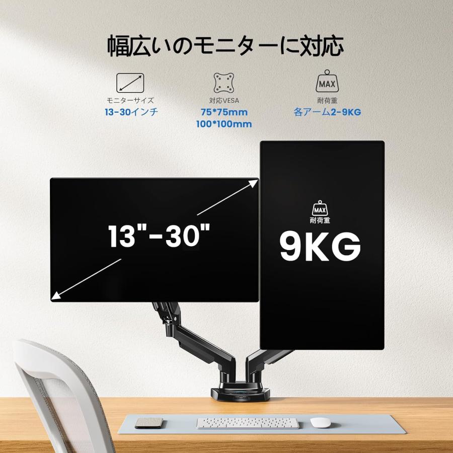 HUANUO (ファーノー) PCモニターアーム デュアル 液晶ディスプレイ