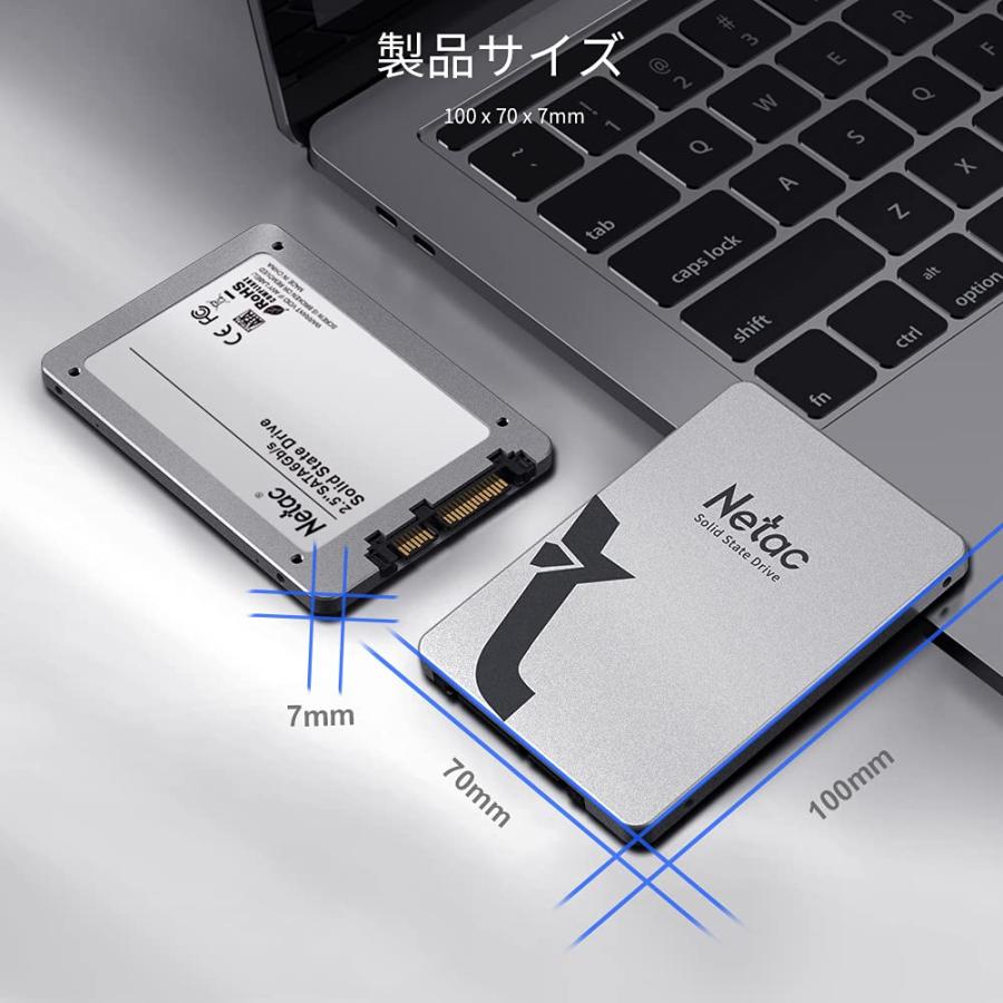 Netac SSD 1TB 2.5インチ SATA 6Gb/s 3D NAND Netac SSD 1TB 内蔵 2.5インチ SATA3 6Gb/s 7mm 3D NAND FLASH PS4動作