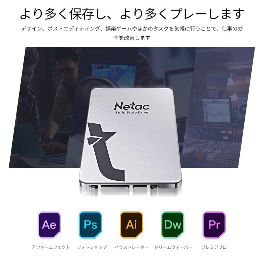 Netac SSD 1TB 内蔵 2.5インチ SATA3 6Gb/s 7mm 3D NAND FLASH PS4動作