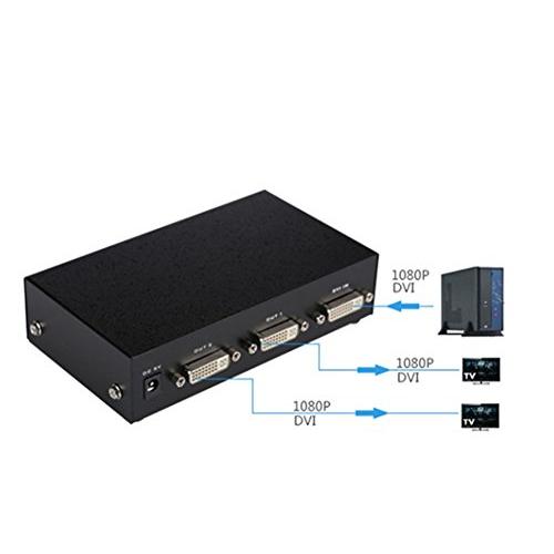 ES-Tune DVI分配器 DVIスプリッター 1入力2出力 ハイビジョン HD DVI