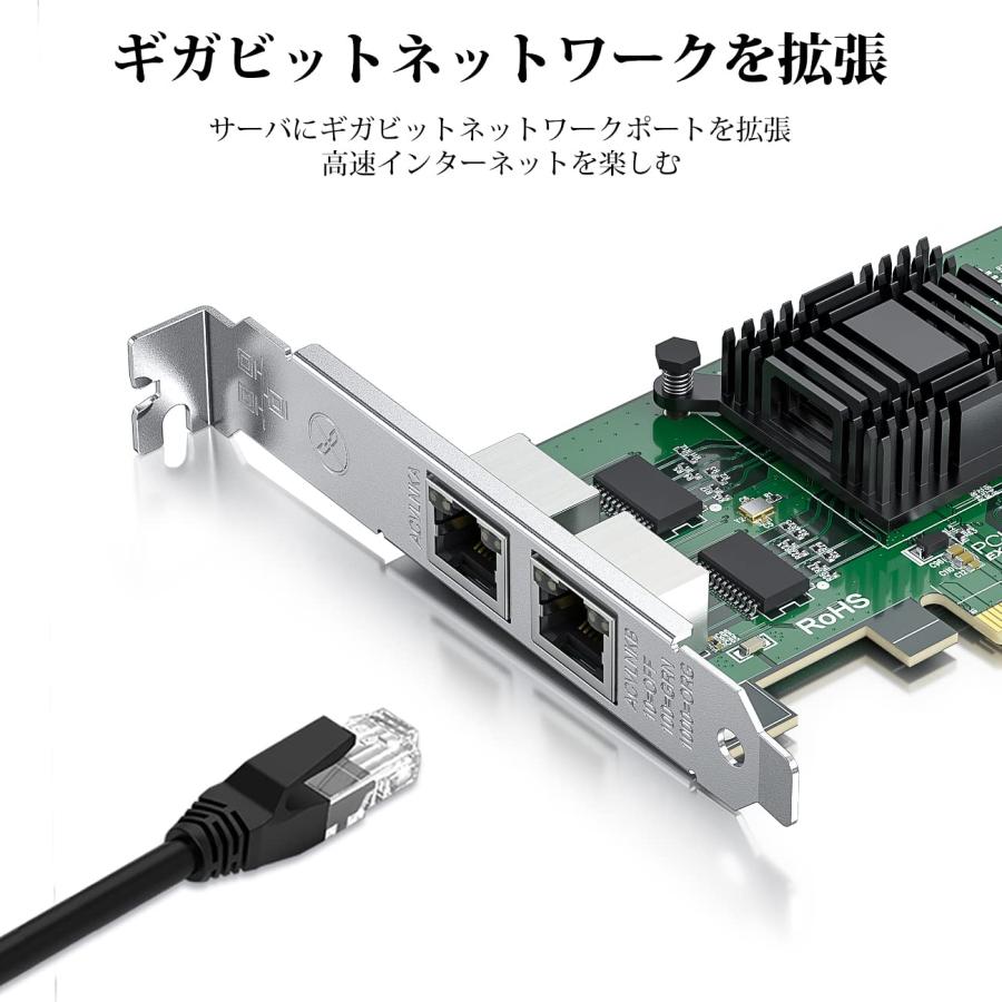 10Gtek 10/100/1000Mbps Gigabit LAN カード,インテル 82576純正ボード