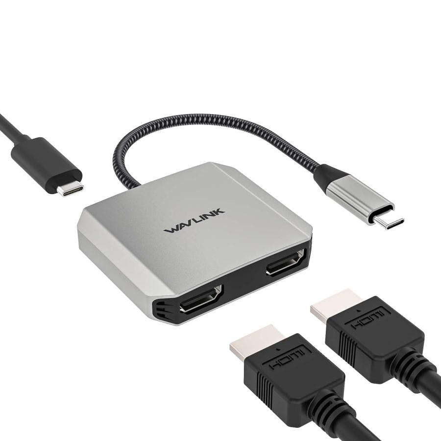 WAVLINK USB C HDMI 変換アダプタ Type デュアルポートアダプタ2*HDMI