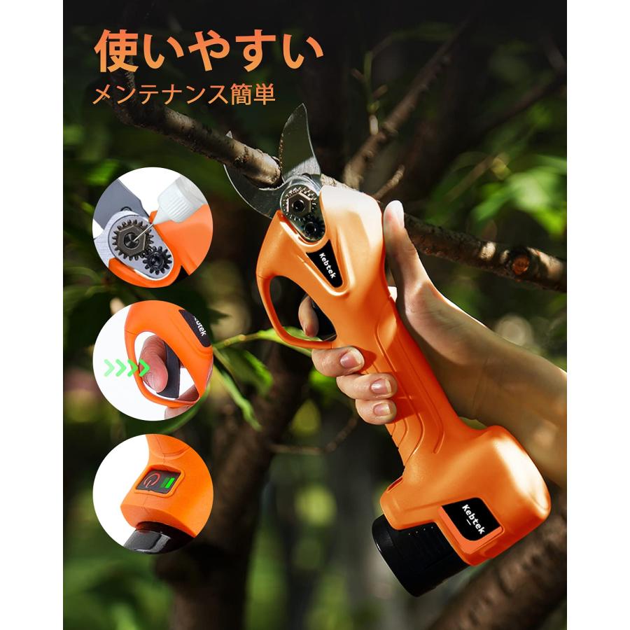 Kebtek 電動剪定鋏 コードレス 充電式剪定ばさみ 軽量 持ち運び便利