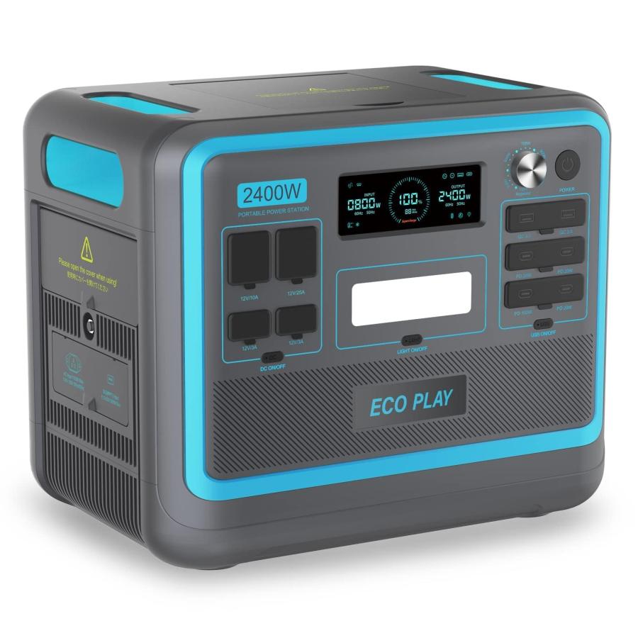 Eco Play ポータブル電源 大容量 2048Wh/2400W ポータブルバッテリー