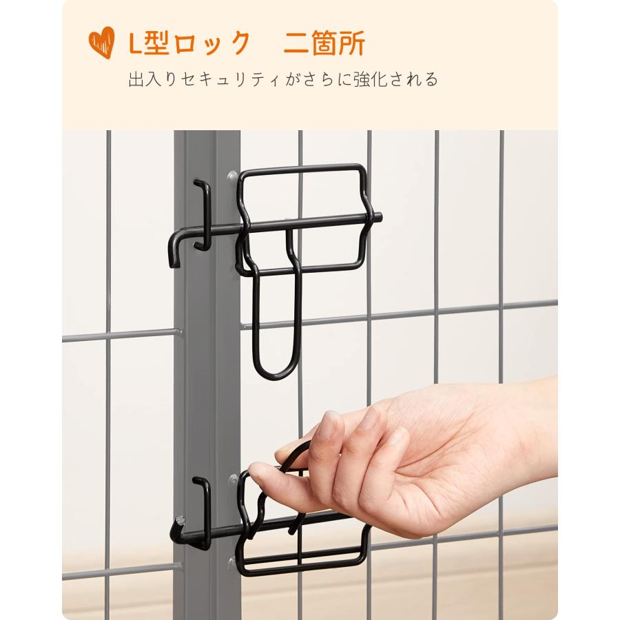 FEANDREA ペットサークル 中型犬用 小型犬用 ペットフェンス 折り畳み式 カタチの画像