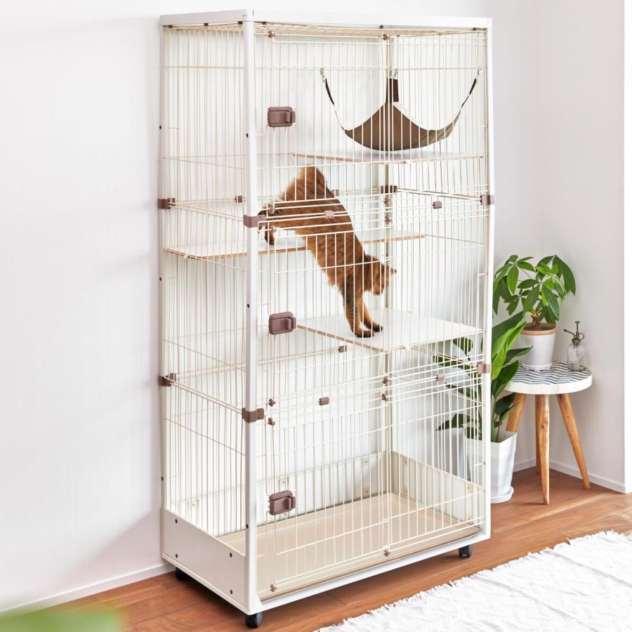 木製 3段 キャットケージ 新品未使用　組み立て済み　引き渡しのみ　猫　ゲージ ieneko 猫 ケージ 3段 キャットケージ 木製 無垢材 幅96×奥行48×高さ