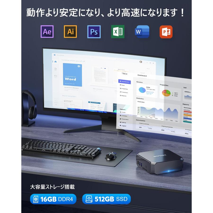 ミニpc n100 最大3.4GHz 4C/4T 16GB DDR4 512GB NEW N100 ミニPC登場】16GB&512GB、4K 3画面に対応、最低価格は