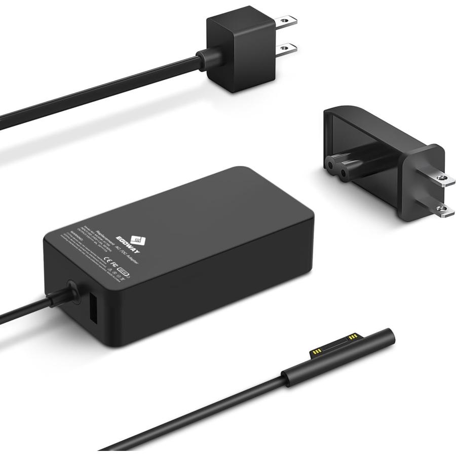 caricatore adattatore di alimentazione con spina UE da 65W compatibile con MICROSOFT Surface Pro 5, 2017