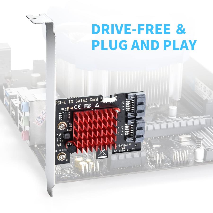 ELUTENG SATA 増設ボード 6Gbps速度 pcie sata 増設 2ポート 拡張カー