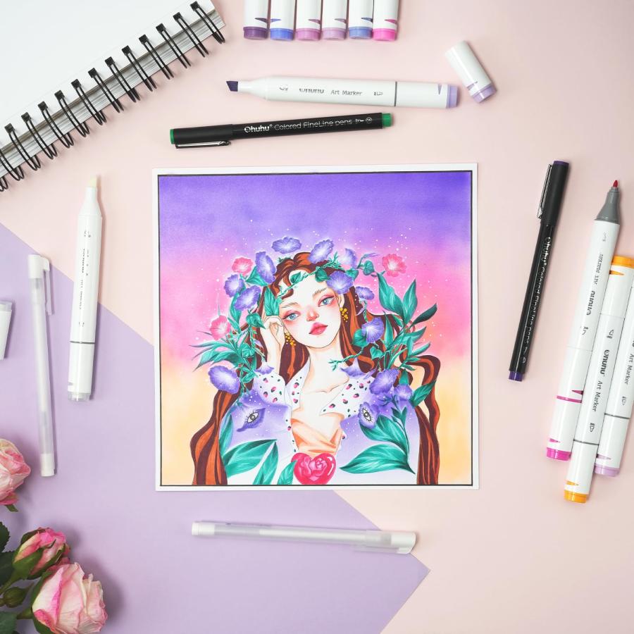 Ohuhu イラストマーカー 320色321本 太細両端 Amazon | Ohuhu イラストマーカー 320色321本 太細両端 マーカー