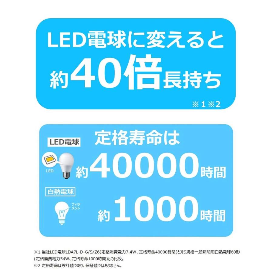 パナソニック LED電球 口金直径26mm 電球60形相当 電球色相当(7.3W) 一般電球 広 |  | 02