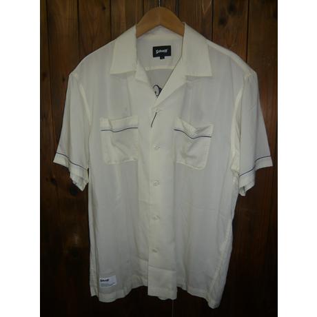 Schott ボウリングシャツ L ホワイト Schott N.Y.C シャツ Schott/ショット/BOWLING SHIRT'LEATHER