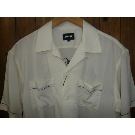 Schott ボウリングシャツ L ホワイト Schott N.Y.C シャツ Schott/ショット/BOWLING SHIRT'LEATHER