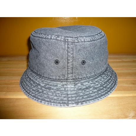 Leeリー LA0492-102 USED BUCKET HAT デニム ミニロゴ刺繍 バケットハット ハット 帽子 綿素材 ブラックユーズド