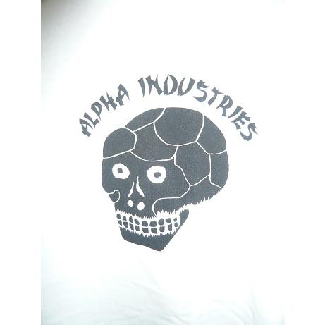 ＡＬＰＨＡアルファ TC1545-1318 S/S PRINT-T SKULL WHITE 半袖 スカル スーベニア刺繍柄 プリント Tシャツ 綿素材 丸首 ピスネームタグ レギュラーシルエット｜stadium-jp｜06