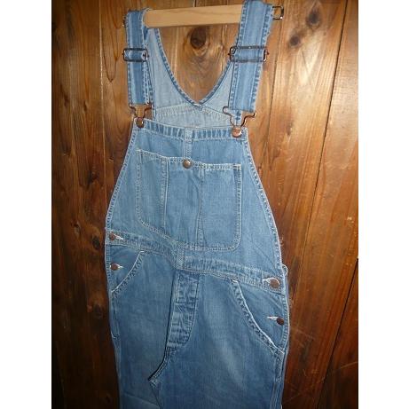 週末限定】未使用タグ付かき Wranglerダークデニム オーバーオール L