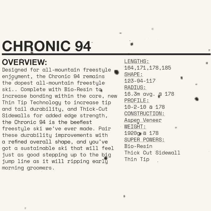 [特典付]ライン スキー板 2027 LINE CHRONIC 94 クロニック フリースタイル オールラウンド フリーライド 板単品 26-27ST_3