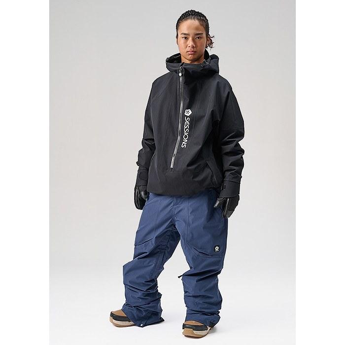 SESSIONS（セッションズ） SSFW250013 CHAOS PULLOVER JACKET BLACK