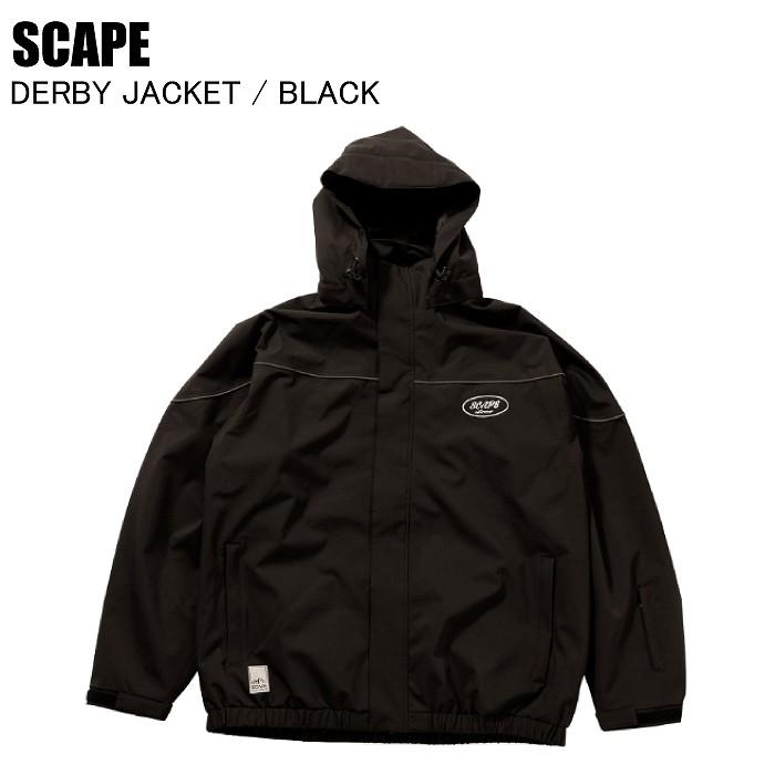 SCAPE エスケープ DERBY JACKET ダービージャケット BLACK スノーボードウェア ジャケット SCAPEウェア 25-26モデル SCAPE エスケープ DERBY JACKET ダービージャケット BLACK