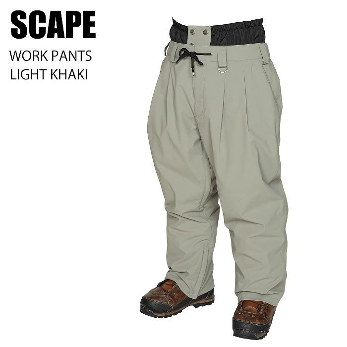 SCAPE エスケープ ウェア WORK PANTS 23-24 LIGHT KHAKI UNISEX メンズ パンツ スノーボード SCAPE エスケープ ウェア WORK PANTS 23-24 LIGHT KHAKI UNISEX メンズ