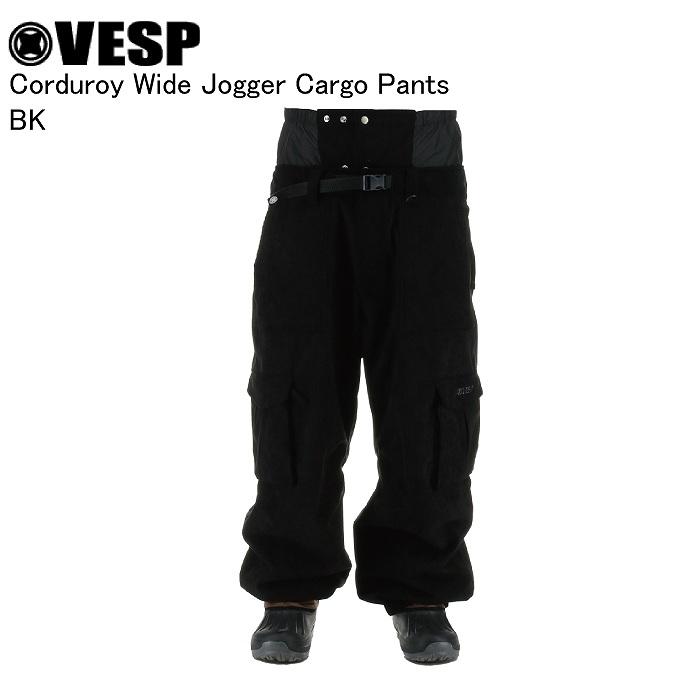 VESP ベスプ VPMP1059C Corduroy Wide Jogger Cargo Pants BK