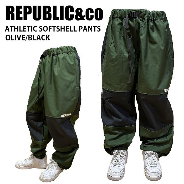 REPUBLIC&CO リパブリック ウェア ATHLETIC SOFTSHELL PT 23-24 OLIVE/BLK メンズ パンツ ...