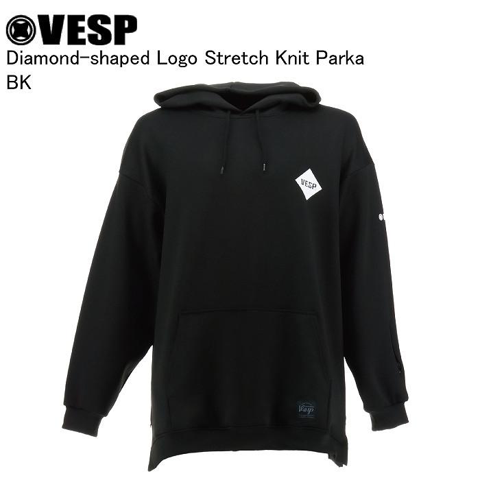 VESP ベスプ VPMS1037 Diamond-shaped Logo Stretch Knit Parka BK スノーボード ウェア VESPウェア 25-26モデル メンズ レディース VESP ベスプ VPMS1037 Diamond-shaped Logo Stretch Knit Parka BK