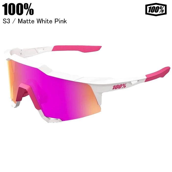 100% SPEEDCRAFT ピンクホワイト ワンハンドレッド サングラス 100% ワンハンドレッド SPEEDCRAFT スピードクラフト Matte White/Pink