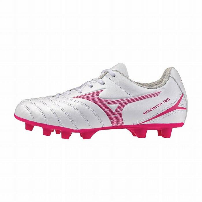 Mizuno サッカーシューズ スパイク ホワイト/ブルー/ピンク MIZUNO（ミズノ） モナルシーダ ネオ3 SELECT JR(ホワイト×ピンク