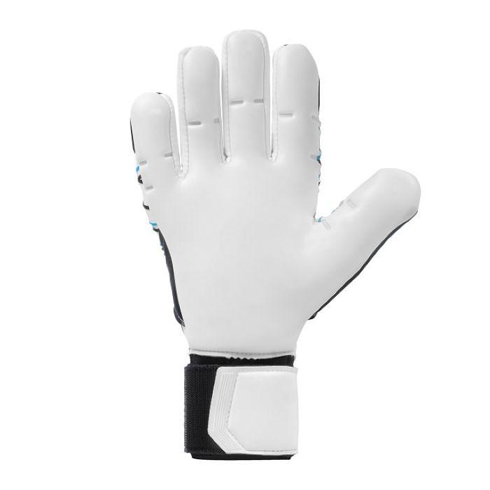 UHLSPORT ウールシュポルト アブソルートグリップ タイト ハーフネガティブ(ホワイト×ブルー) 1011364 01 キーパーグローブSTの画像