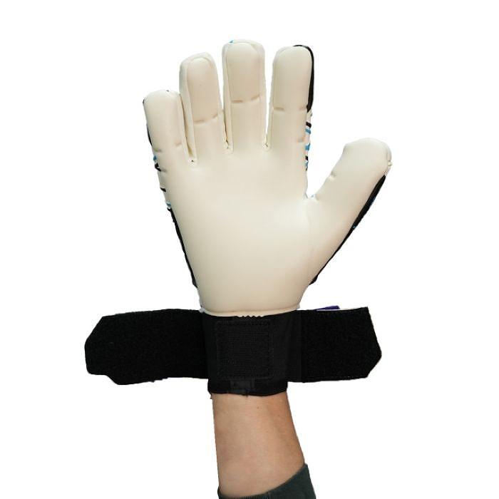 UHLSPORT ウールシュポルト アブソルートグリップ タイト ハーフネガティブ(ホワイト×ブルー) 1011364 01 キーパーグローブSTの画像