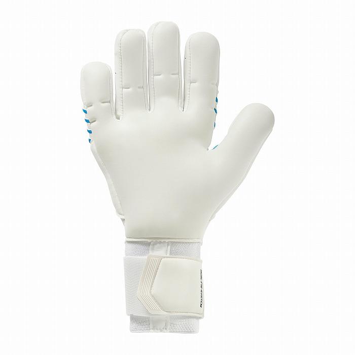 UHLSPORT ウールシュポルト サイバーテック アブソルートグリップ ハーフネガティブ(ホワイト×サックス) 1011379 01 キーパーグローブSTの画像