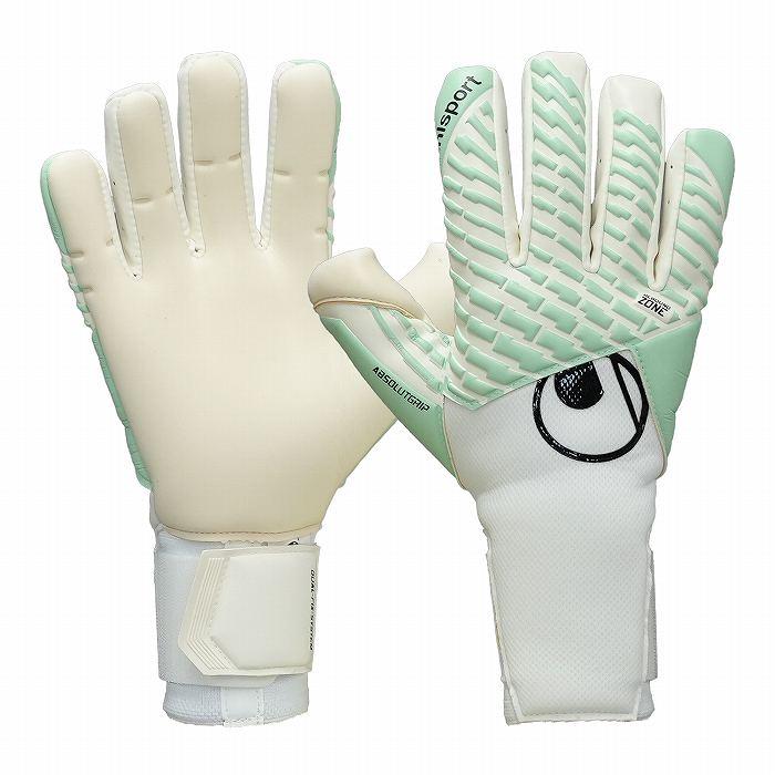 UHLSPORT ウールシュポルト ファングマシーネ アブソルートグリップ タイト ハーフネガティブ(ホワイト×ミント) 1011398 01STの画像
