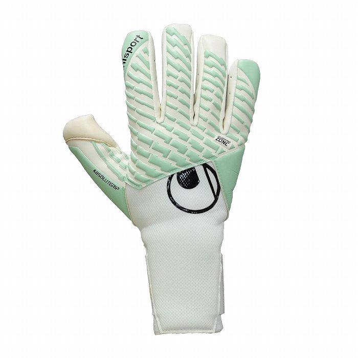 UHLSPORT ウールシュポルト ファングマシーネ アブソルートグリップ タイト ハーフネガティブ(ホワイト×ミント) 1011398 01STの画像