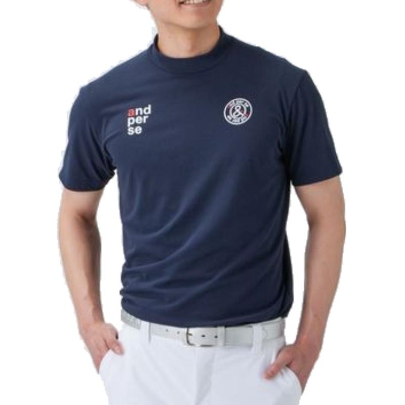 and per se アンパスィ　モックネック and per se アンパスィ 長袖 モックネックシャツ メンズ ゴルフ